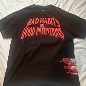 VLONE Black Tee with Bold Red Text